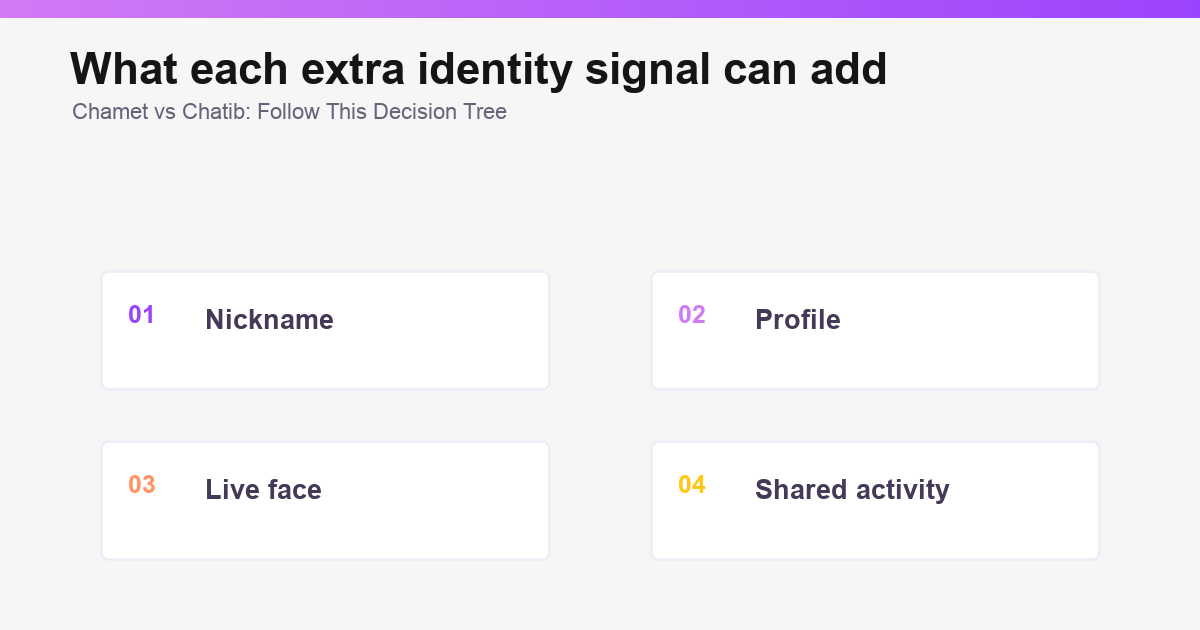 Decision map comparing Chamet and Chatib for video chat users illustration 3 of 3.