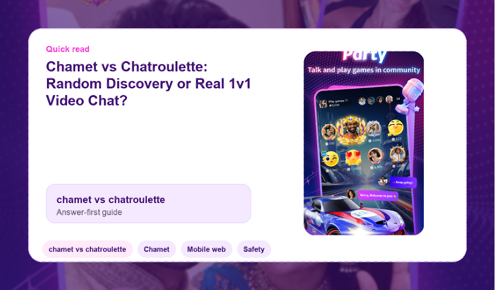 Use-case map comparing Chamet and Chatroulette.