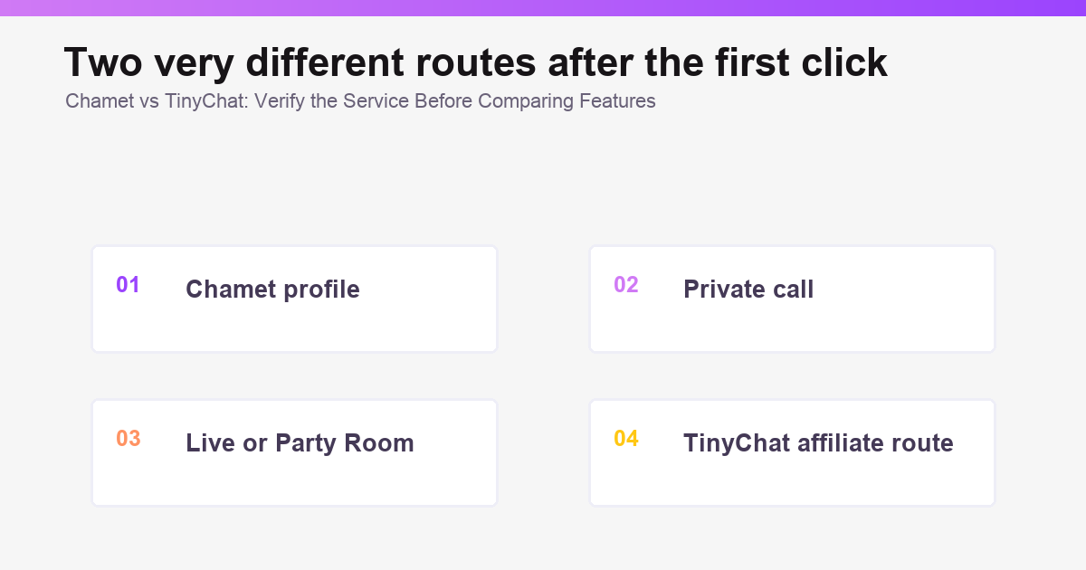 Decision map comparing Chamet and TinyChat for video chat users illustration 3 of 3.